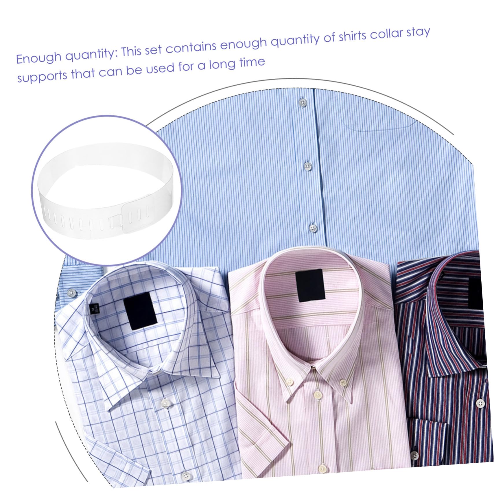 100 piezas Unidades Soportes de Cuello Plástico para Camisas Vestir Refuerzos Transparentes PVC para Forma y Evitar Deformación Cuellos de Camisas