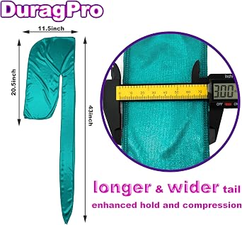 1 Pack Teal Silky Satin Durag Bundle 4 Pack Red Silk Durag