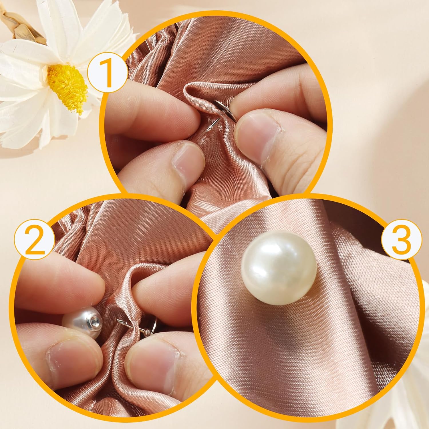 Litoexpe 10 Sets 10mm Pearl No-Sew Buttons image 5