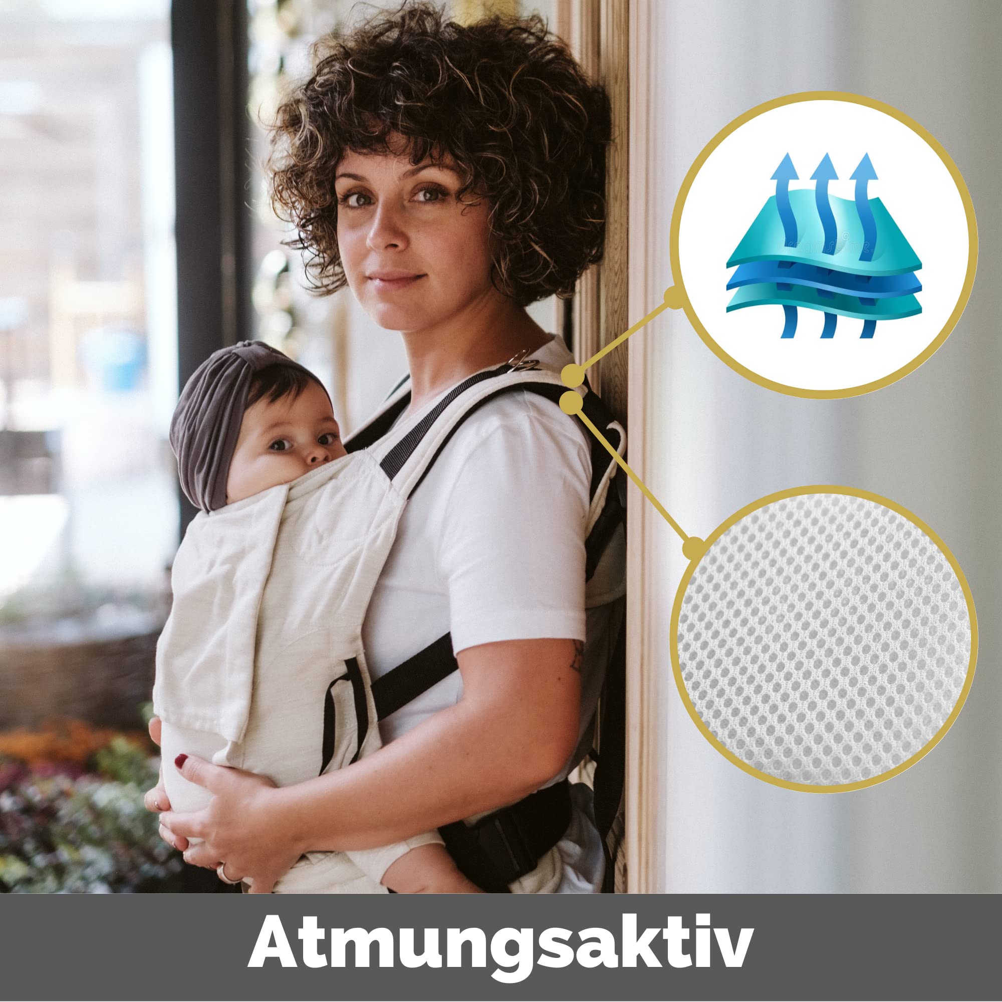 Amarsupiel - Babytrage Ergonomisch Von 4 bis 6 Monaten bis 3 oder 4 Jahre - Bequem und Einfach Anzupassen - Tragetuch aus Baumwolle - Organisch & Atmungsaktiv - Kindertrage Rucksack - Baby Carrier