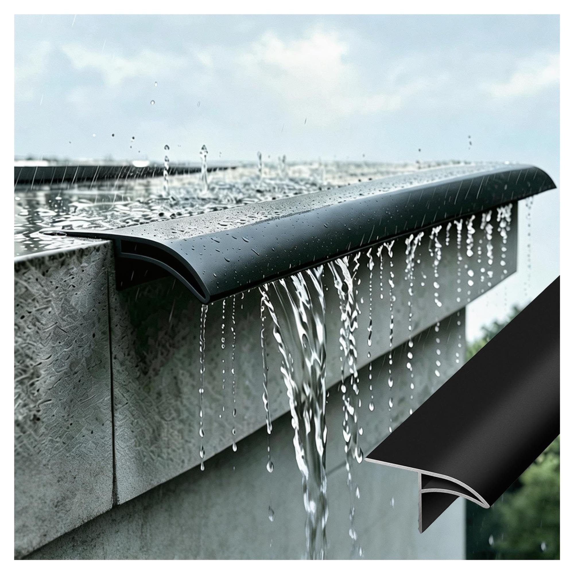 Lluvia de Aluminio Anodizado Tira Desviadora de Lluvia del Alero del Techo