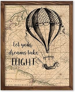 Inspirational Vintage Watercolor Hot Air Balloon with Let Your Dreams Take Flight Quote Art Print for Kid's Room Decor, Kid's Adventure Bedroom Accent, Nursery Travel Hallway Motivation, Office Escape Boost, Library Inspiration Corner, Cabin Retreat Highlight, Young Explorer Surprises, Aspiring Traveler Tokens, Parent Journey Gifts, Sibling Imagination Strengthener, Grandparent Legacy Keepsakes, Birthday Flight Mementos, Graduation Horizon Markers, Festival Wanderlust Souvenirs, Mentorship Presents - 8x10 Unframed Print