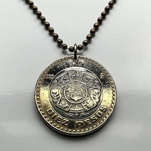 Miniatura 5 de 2021 México 10 Pesos moneda colgante azteca sol calendario piedra del sol piedra del sol escultura Méxica Tonatiuh Tlaltecuhtli Yohualtecuhtli