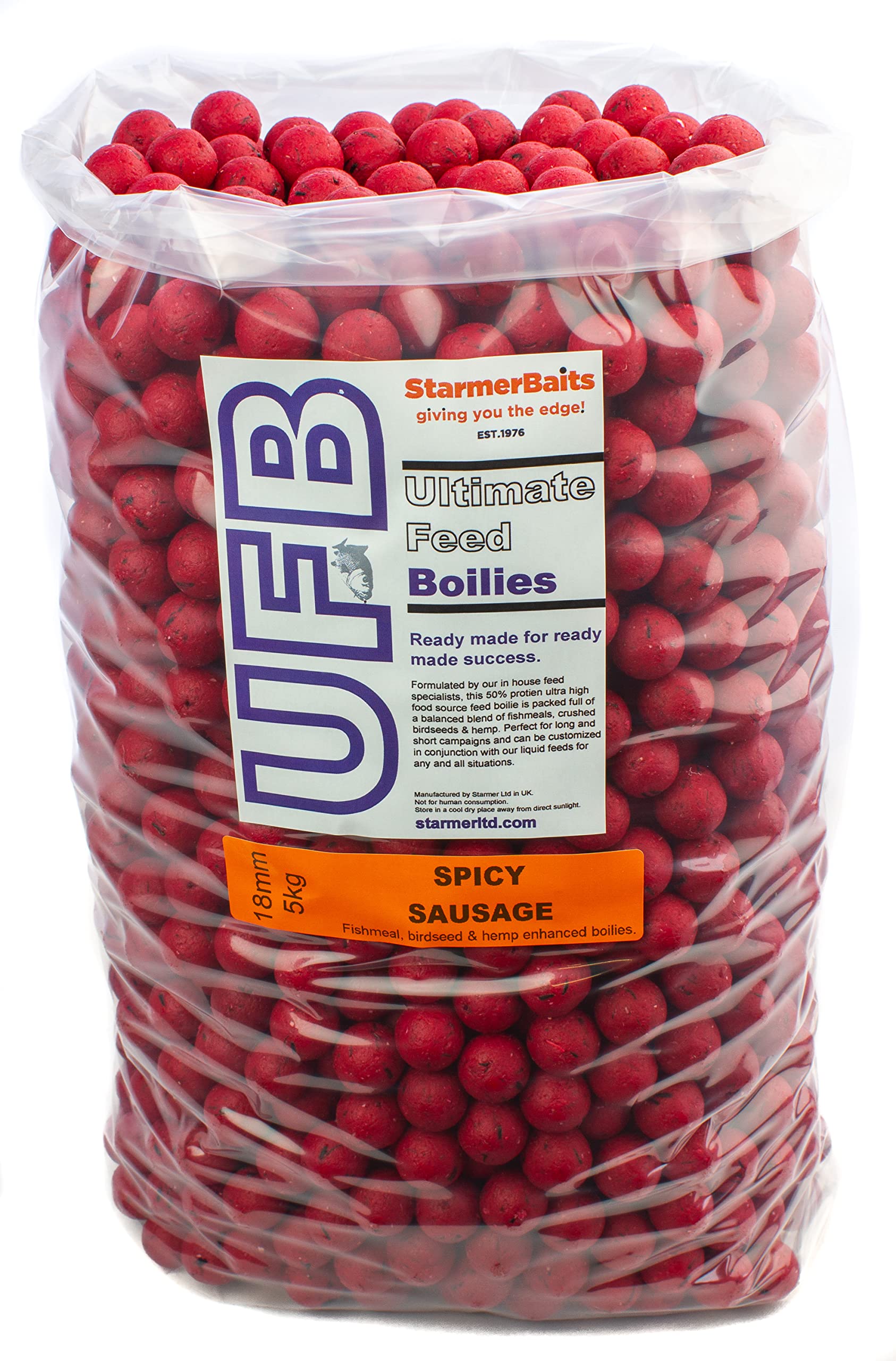 starmerbaits Ultimate feed boilies / 18mm / 5kg / Spicy sausage — image 1