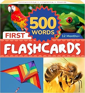 500 Words Flash Cards for Toddlers 1–3 with Rings – 1 Year Old Girl & Boy Gifts – Toddler Flash Cards – Learning & Educational Toys for 1+ Year Old – Montessori & Learning Toys for 2 Year Olds