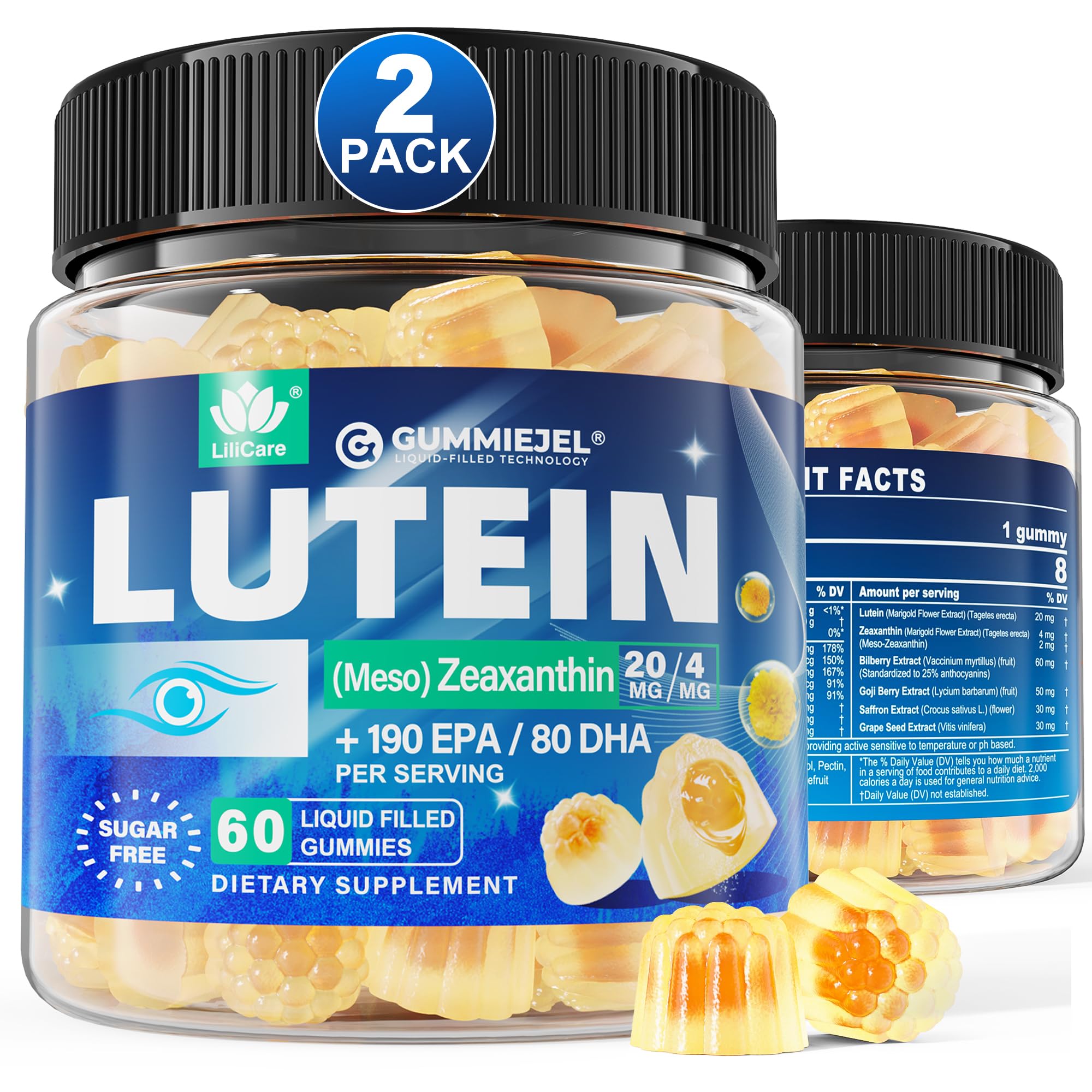 Lutein Gummies 20mg 40mg and Zeaxanthin Supplements with Omega 3 for Eyes — Amazon image 8