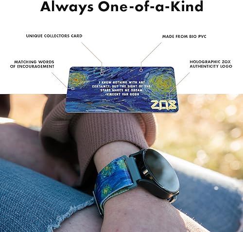 Miniatura 4 de ZOX Correa para reloj inteligente Android  Banda elástica con afirmaciones motivacionales y hermosas obras de arte  Regalos para hombres, mujeres y