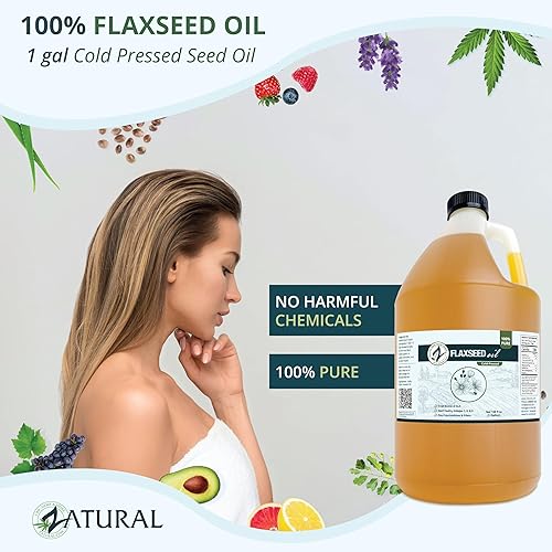 Miniatura 3 de Zatural Aceite de linaza prensado en frío  Aceite de semilla de lino líquido 100% puro sin OMG, vegano Omega-3 rico en ALA, perfecto para ensaladas,