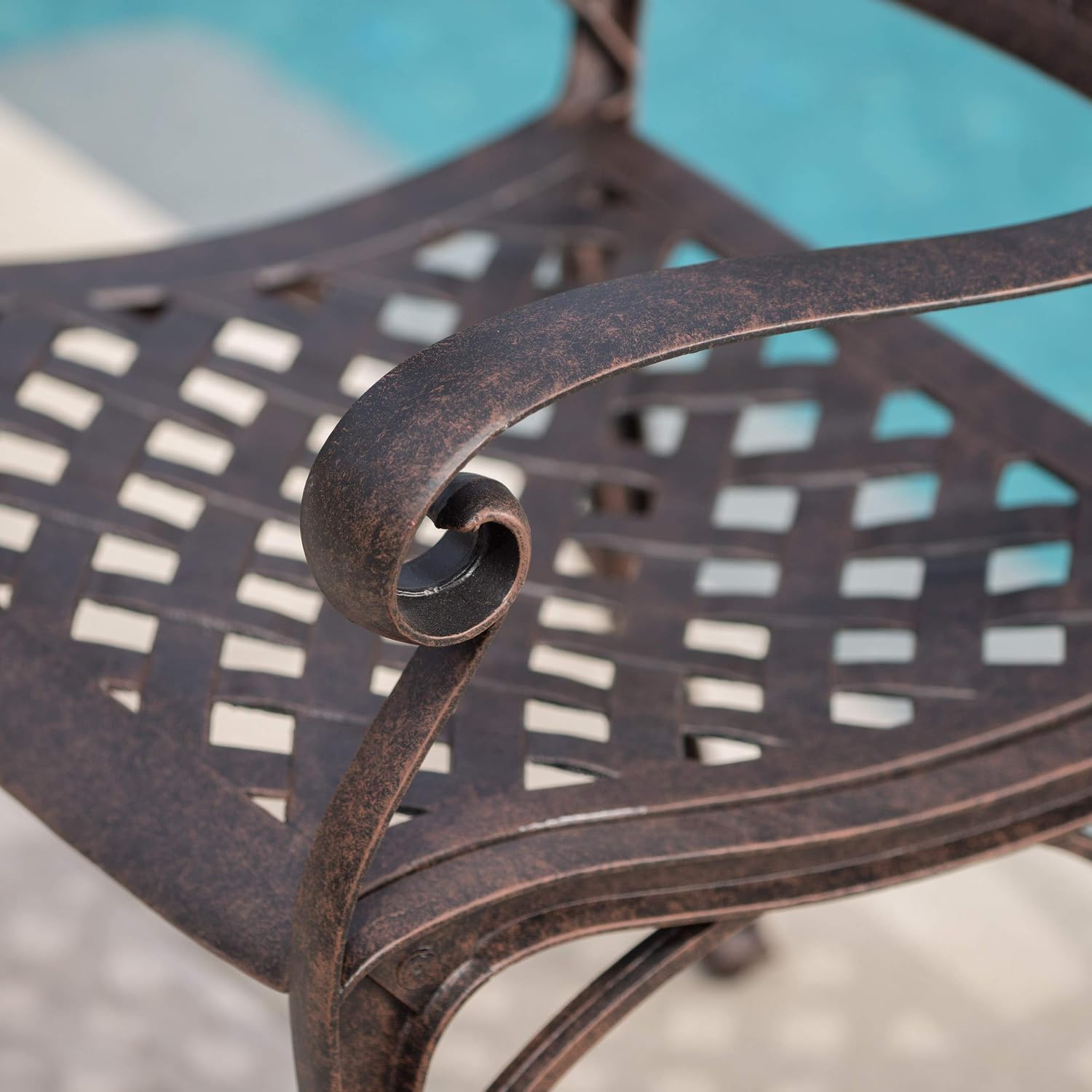 Christopher Knight Home Lola Outdoor Cast Aluminum Chat Set, 3-Pcs Set, Bronze Finished