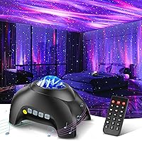 Northern Galaxy Aurora Projector: 33 Light Effects, Star Nebula Lamp, White Noise, Bluetooth Speaker, Remote for Bedroom & Parties