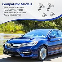 Vista 6 de Belleone Tornillos de perno de cubierta inferior del motor Compatibles con Honda Civic CRV Accord, pernos de acceso al radiador para Civic