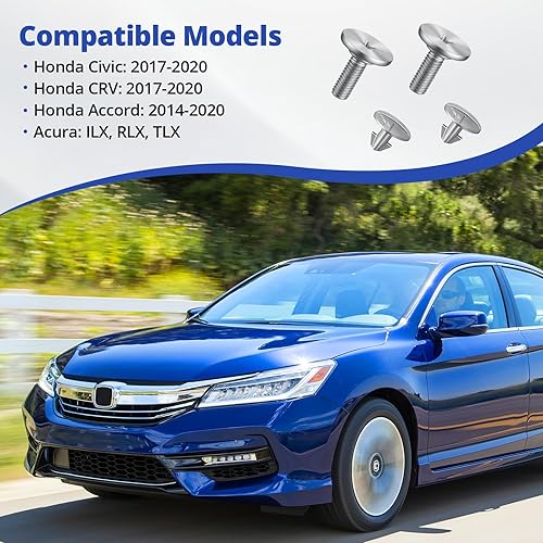 Miniatura 6 de Belleone Tornillos de perno de cubierta inferior del motor Compatibles con Honda Civic CRV Accord, pernos de acceso al radiador para Civic