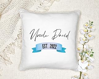 Beaver Fun, Personalized Uncle Name Est. 2022 Cushion, Gift for Uncle, Uncle Throw Pillow, Pregnancy Announcement Gift, Custom Uncle Name Est. Any Year Cushion