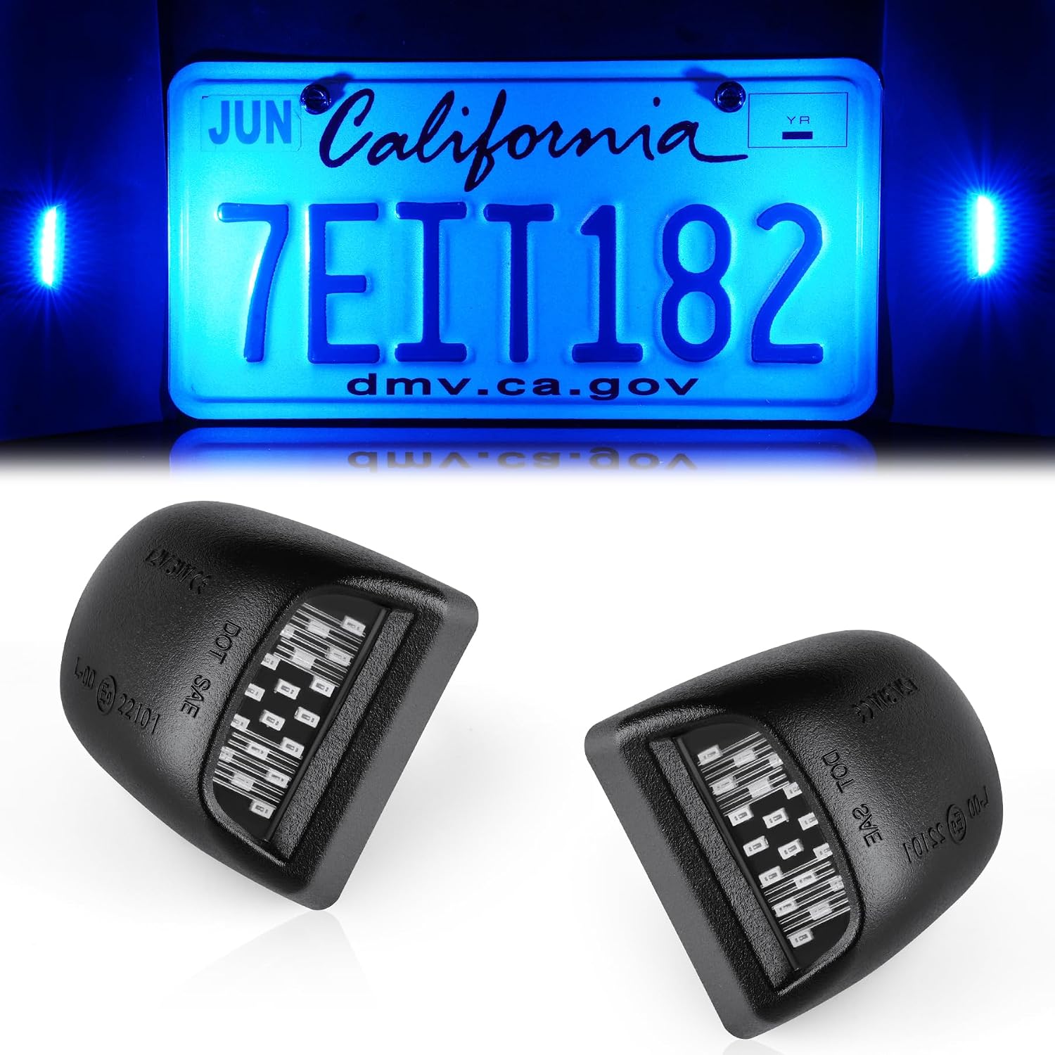 LivTee LED License Plate Light Assembly, Tag Light Fits Chevy Silverado 1500 2500 3500 1999-2013, Tahoe, Suburban, Fits GMC Sierra, Yukon XL, Cadillac Escalade, Car Accessories, Xenon White(6000K)