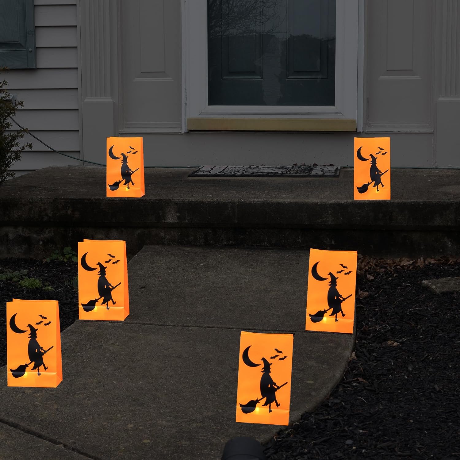 LumaBase Battery Operated Luminaria Kit, Witch - Set of 6