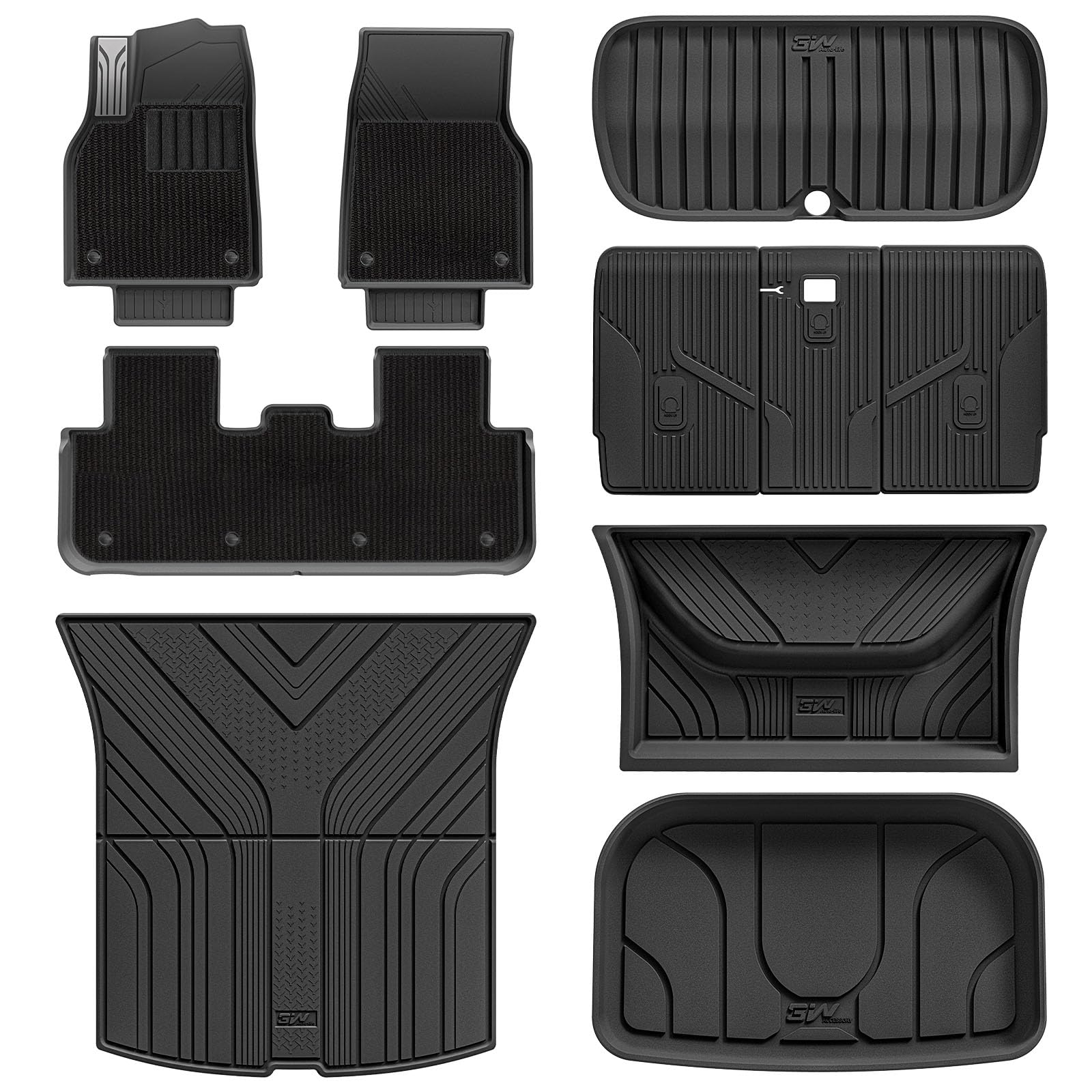 3W Set 10 di Tappetini per Tesla Model Y Juniper 2025 2026(Non per New Standard 2026) in Thorex™ (Inclusa Moquette) e Tappeti per Bagagliaio, Resistente e Tappeto Bagagliaio in TPE Antiscivolo