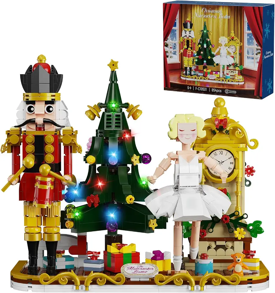 Christmas Nutcracker Ballerina Building Block Set,Xmas Creative DIY