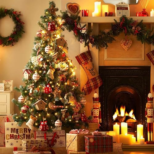 Miniatura 2 de 12FT Unlit Artificial Christmas Tree, Holiday Green Spruce PVC Xmas Tree with 7794 Branch Tips, Realistic Faux Fir Christmas Tree with Foldable