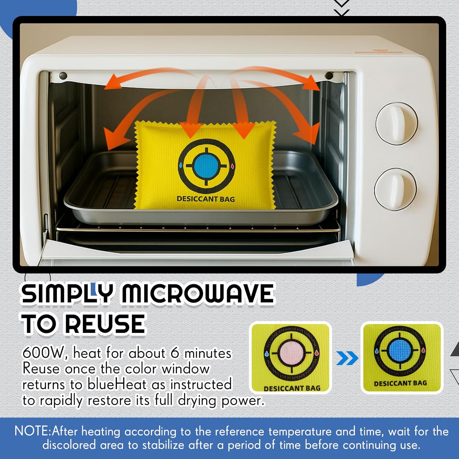 Lounsweer 24 Pack (100g Each) Rechargeable Silica Gel Desiccant Packets, Reusable Moisture Absorber for Storage Bins, Gun Safes, Camper and Cars, Desiccant Dehumidifier for Closets, Drawer, Luggage