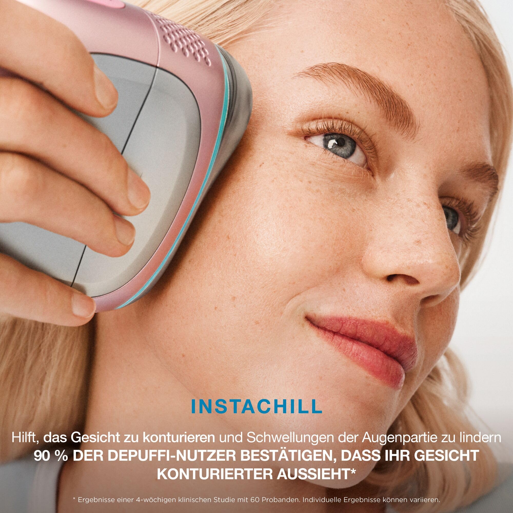 Shark DePuffi Instant Hot + Cold Kontrasttherapie-Gerät, in Zusammenarbeit mit Dermatologen entwickelt, um mit 6 temperaturgesteuerten Stufen Schwellungen zu reduzieren, zu beruhigen & zu konturieren.