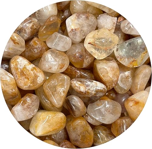 GAF TREASURES Piedras pulidas de cuarzo curandero dorado de 12 libra, piedra preciosa de cuarzo curandero dorado natural pulida, cristales curativos