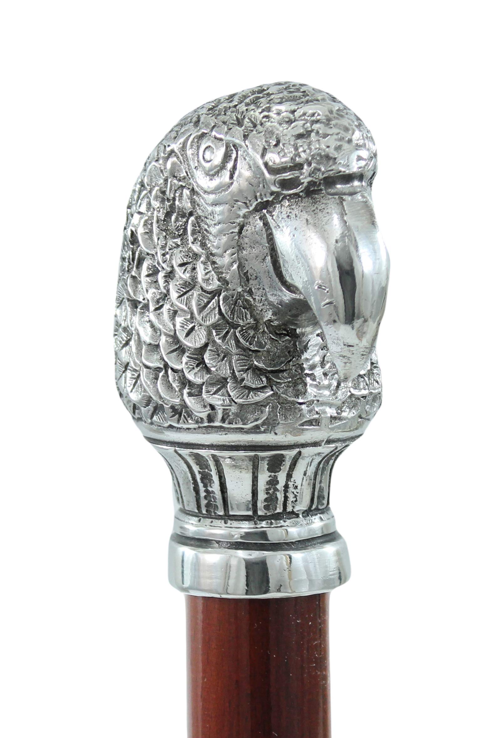 Bastón de Madera de Peltre Elegante Personalizado para Hombre Mujer Ceremonia del Loro Italia