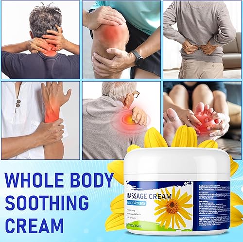 Miniatura 7 de Crema de masaje de árnica para dolores musculares, loción de masaje de tejido profundo con extractos botánicos naturales, crema muscular no grasa