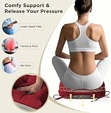AddGrace Lot de 4 coussins extra épais pour chaises de salle à manger, antidérapants, coussins doux pour chaises de cuisine, avec attaches, 40 x 40 x 10 cm, rouge - 4