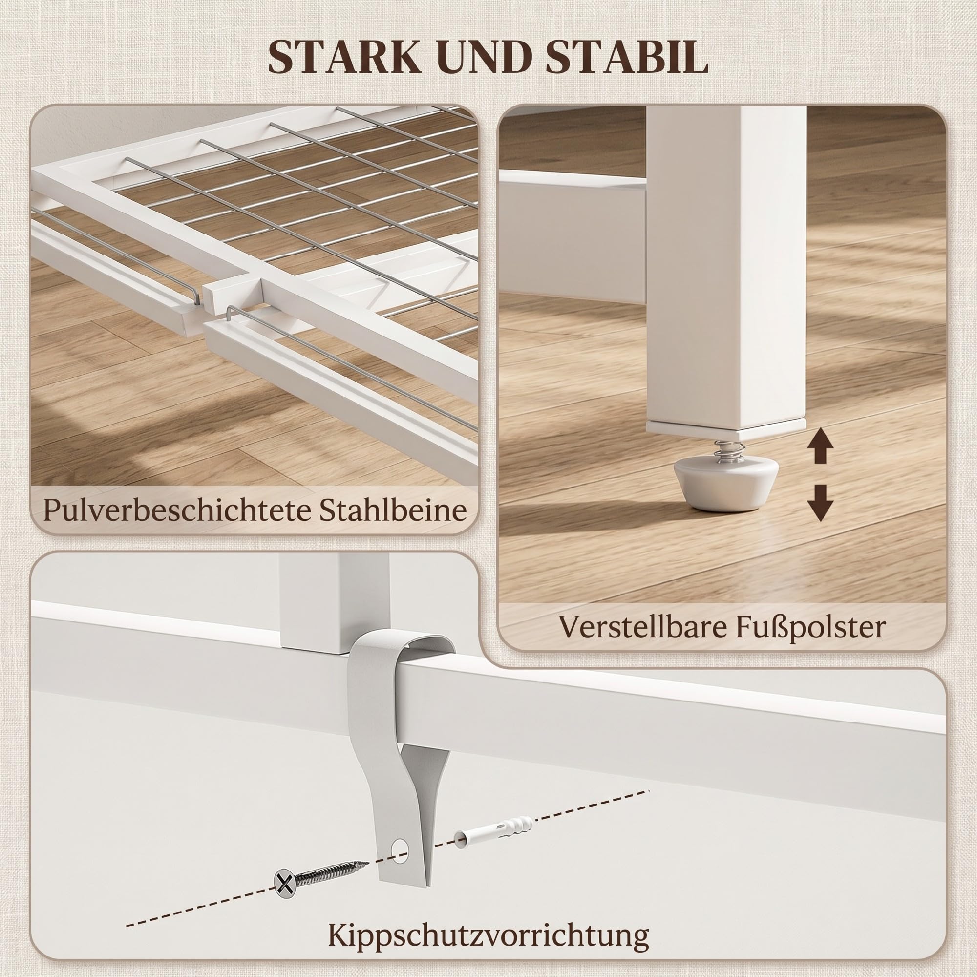 HOMCOM Schreibtisch Klappbar mit Monitorhalterung 100 x 48 x 87,5 cm Weiß