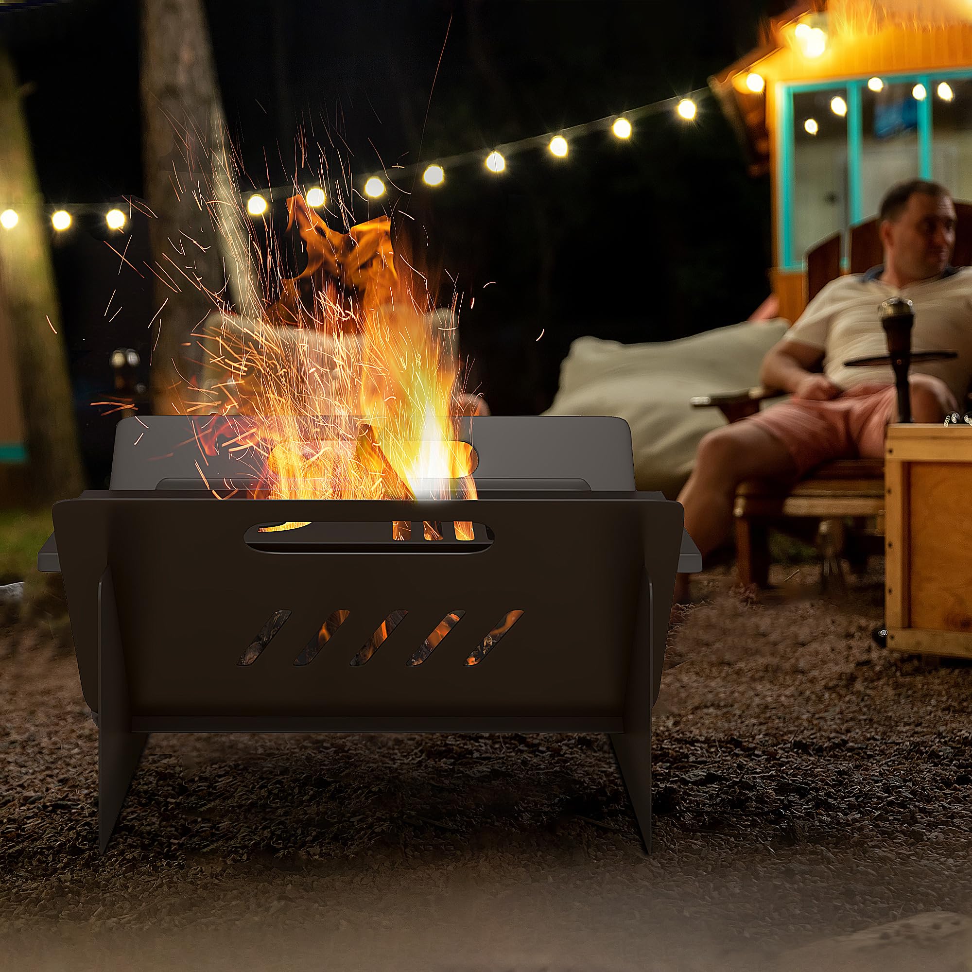 Amazon.com : Outsunny 3-in-1 Small Portable Fire Pit, Stove