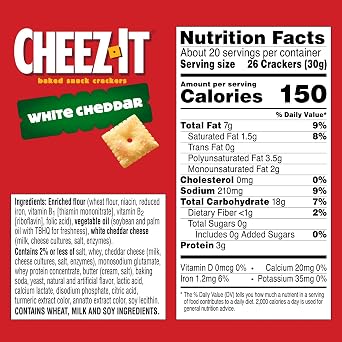 Cheez-It Baked Snack Crackers - Family Size White Cheddar - 620ml