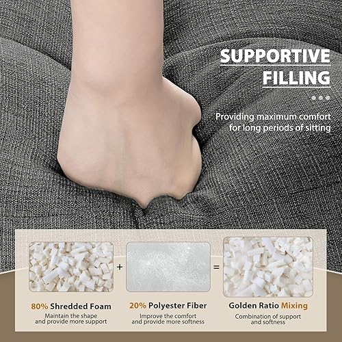 Miniatura 3 de downluxe Cojín de banco de interior para muebles de interior, antideslizante, con textura copetuda, de espuma viscoelástica, 36 x 14 x 4 pulgadas,