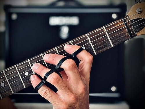 Miniatura 4 de Bandas de entrenamiento de resistencia para guitarra, bajo, banjo, piano, sistema de velocidad de dedo, juego de 3 accesorios para fortalecedores de