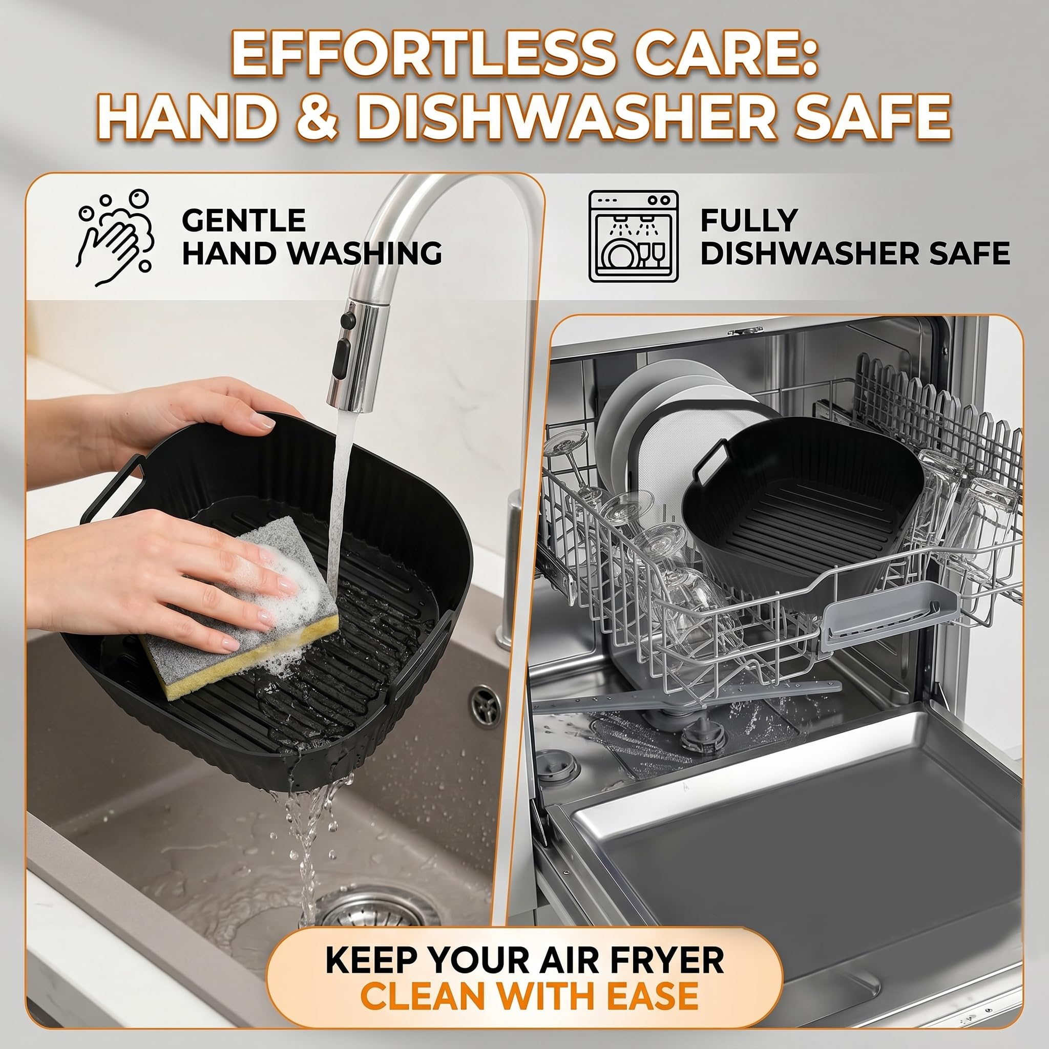 3 Pièces Moules Silicone et Grilles Anti Projection Magnétique en Acier Inoxydable pour Ninja CRISPi PRO XL AS090EU, Air Fryer Accessoires pour Ninja Air Fryer AS090 Série