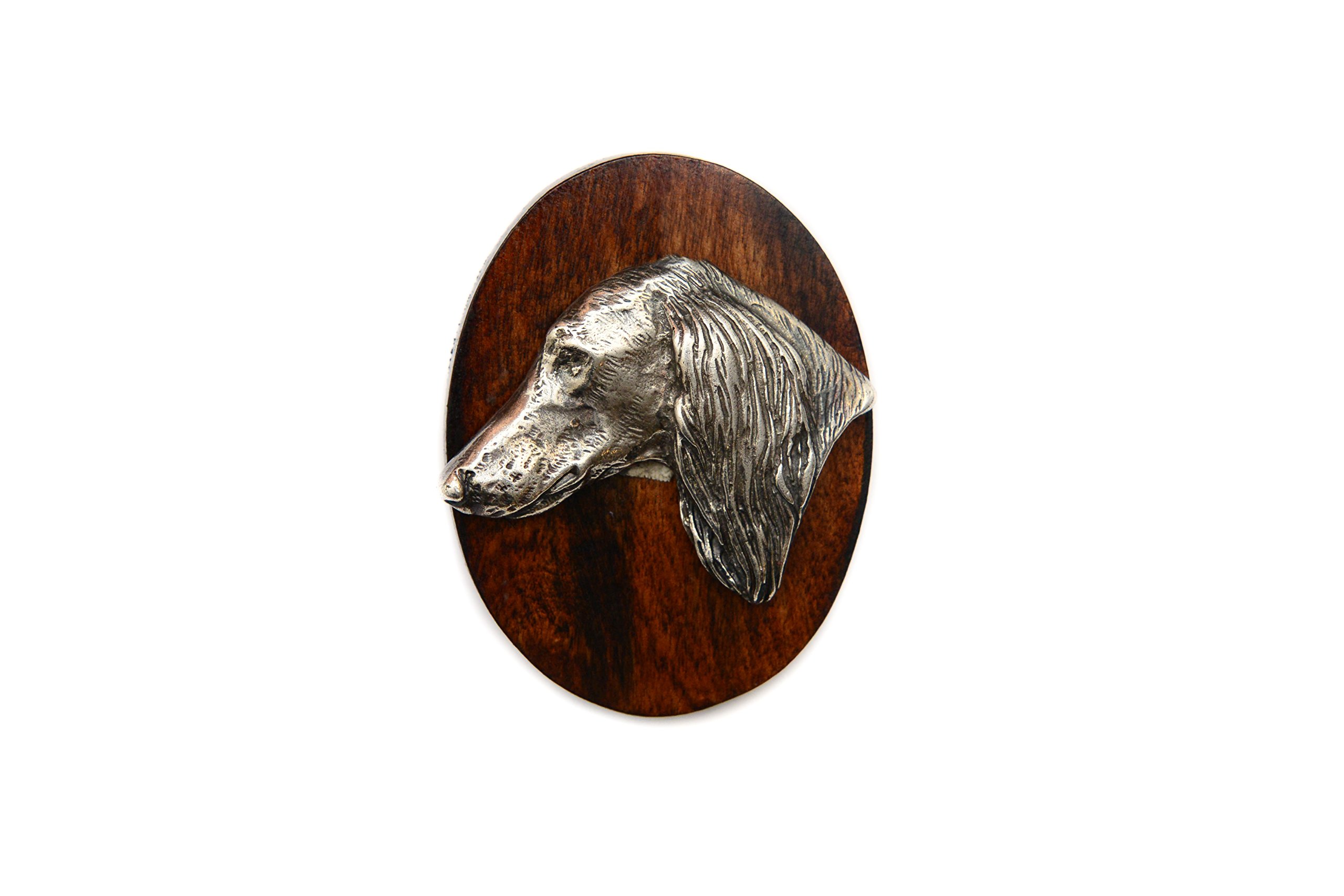 Art-Dog Dog Show Ring Clip Number Holder - Brooch with Clip Dog Show Exhibit Number Holder - Handmade Dog Show Accessory – Dog Tag Clip 7x5cm – Saluki