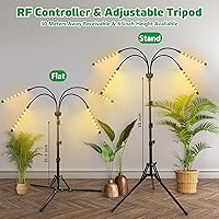 Vista 5 de Luces de cultivo LED para plantas de interior, espectro completo con soporte de trípode ajustable de 15 a 63 pulgadas, lámpara de cultivo de suelo