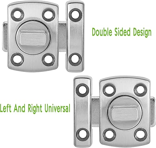 Miniatura 6 de 2 paquetes de pestillo de perno giratorio para cierres de puerta de seguridad, cerradura de puerta para mascotas, mueble de gabinete, baño,