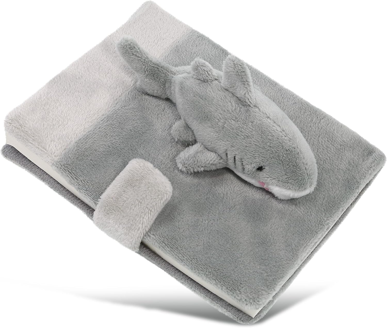 Cuaderno Diario Peluche Tiburón DolliBu Puzzled 80 Páginas 4.5x5.75 Pulgadas
