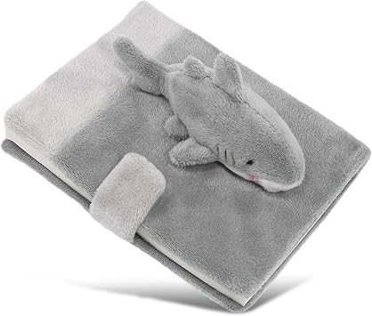 Puzzled DolliBu Shark Plush Journal Notebook - Stuffed Shark Notebook for Girls and Boys, Cute Ocean-Themed Stationary Writing Journal or Diary for Kids and Adults - 80 Pages, 4.5x5.75 Inches