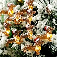 Vista 7 de BOHON - Luces de Navidad de Dachshund de 10 pies con 30 LEDs, luces de cadena de hadas para perro weiner, decoración navideña de perro salchicha