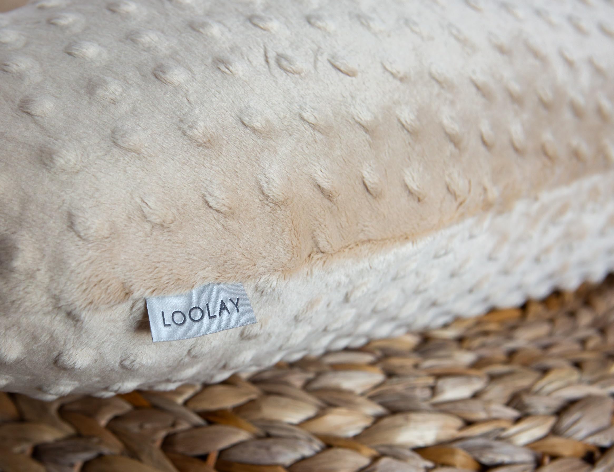 LOOLAY Coussin de Grossesse - Coussin d'allaitement 170 cm - Coussin pour Sommeil latéral 100% Minky - avec Housse Amovible - Coussin Ergonomique de Grossesse pour Dormir (Beige)