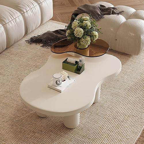 Miniatura 46 de Juego de 2 mesas de centro redondas anidadas, moderna mesa auxiliar circular con mesa auxiliar decorativa para espacios pequeños, apartamentos,