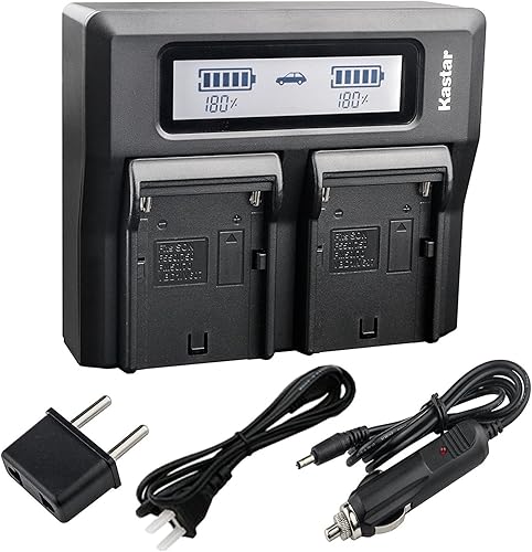 Kastar Cargador LCD dual rápido para Panasonic AG-VBR59 AG-VBR89G AG-VBR118G y AG-DVX200PJ AG-3DA1 (3DA1E, 3DA1P) AG-AC8EJ AG-AC8PJ AG-AC30 AG-DVC30