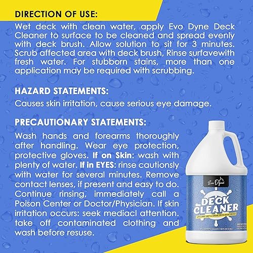 Miniatura 6 de Evo Dyne Limpiador de cubierta (1 galón)  Limpiador de cubierta compuesto para fibra de vidrio, superficies pintadas, vinilo y más, fabricado en