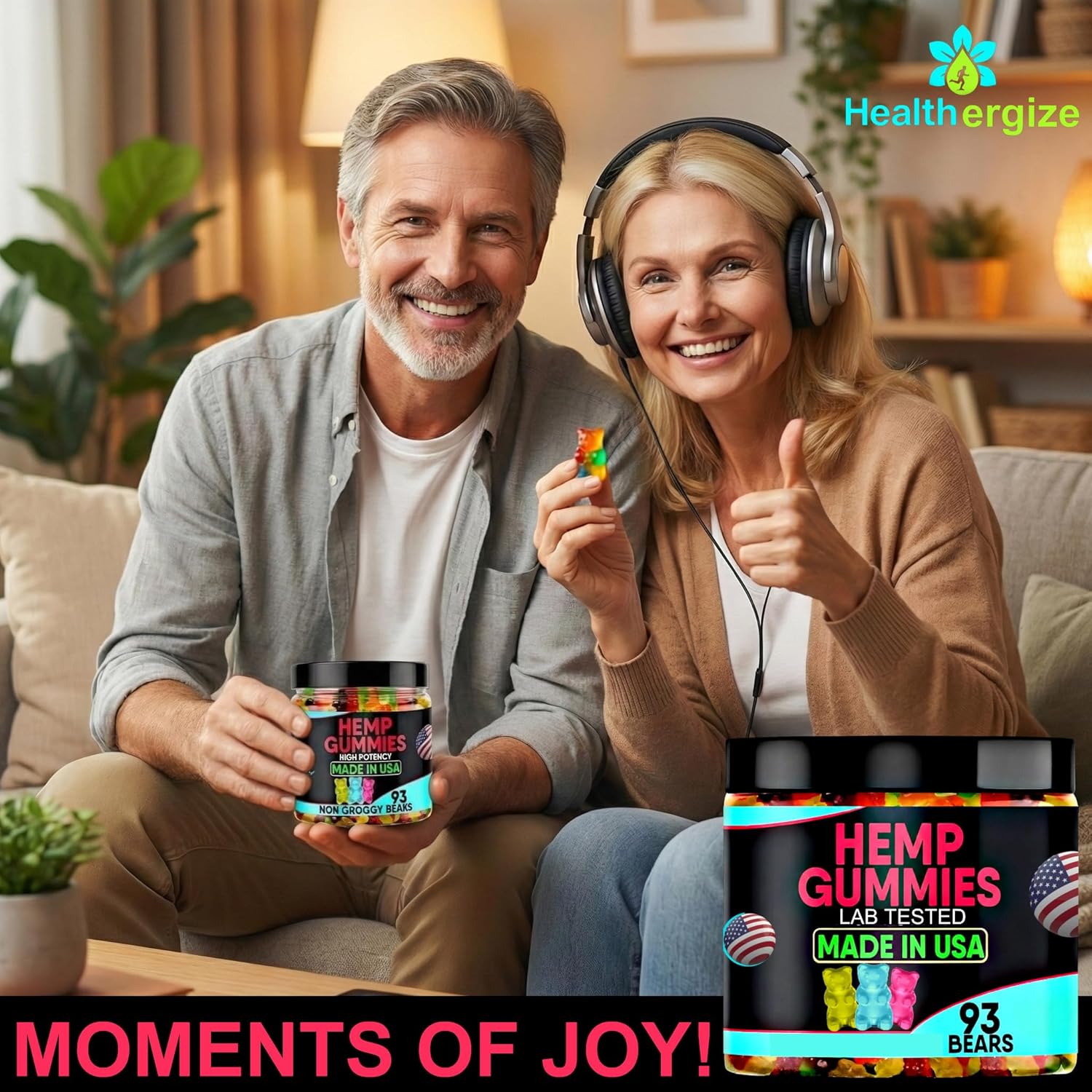 Hemp Gummies Edibles for Relaxation-Calm and Peace Hempseed Oil Sleep Gummy Bears Candy-Made in USA-93 Count