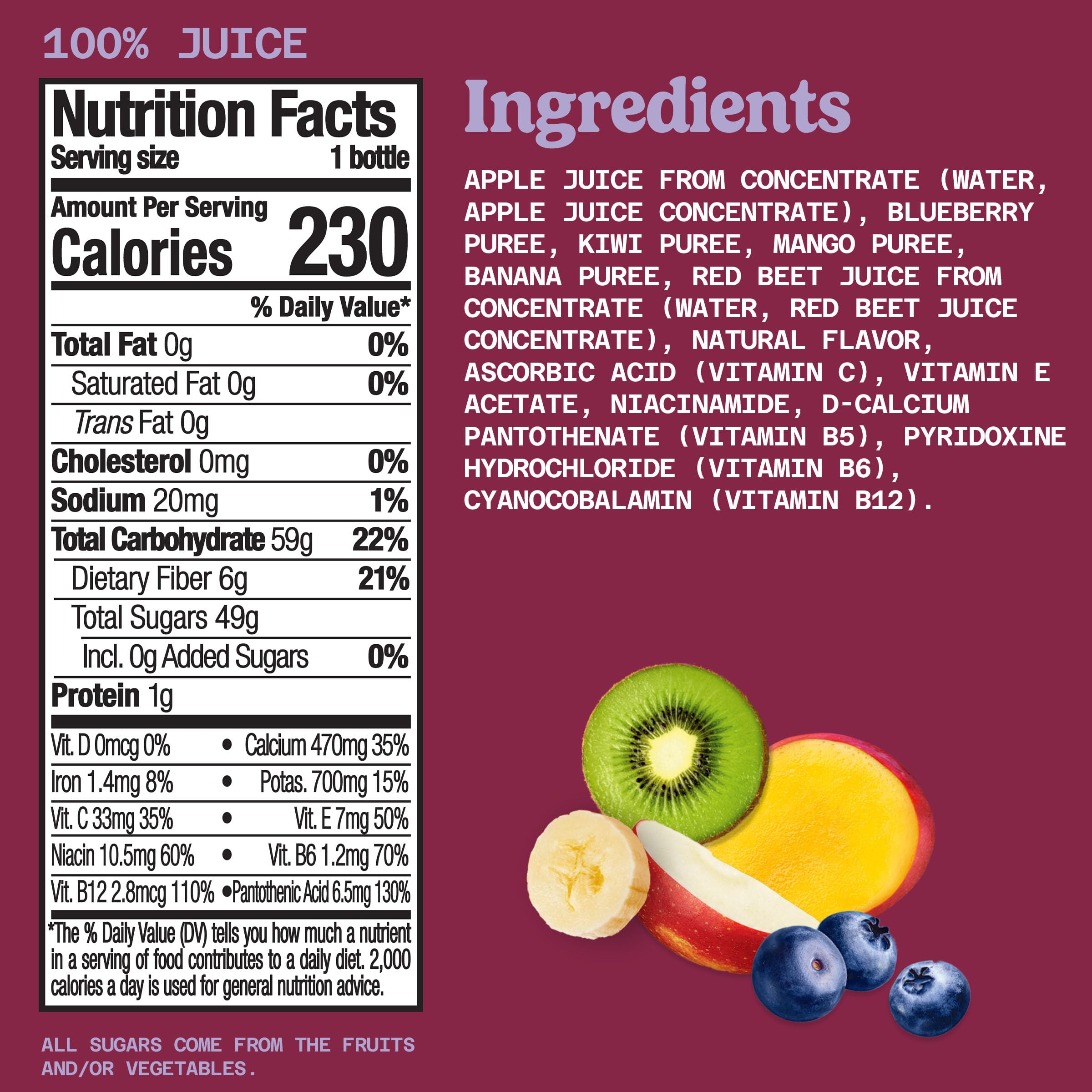 Amazon.com: Naked Juice Rainbow Machine Flavored 100% Juice Smoothie Blend,  15.2 Fl Oz : Grocery & Gourmet Food