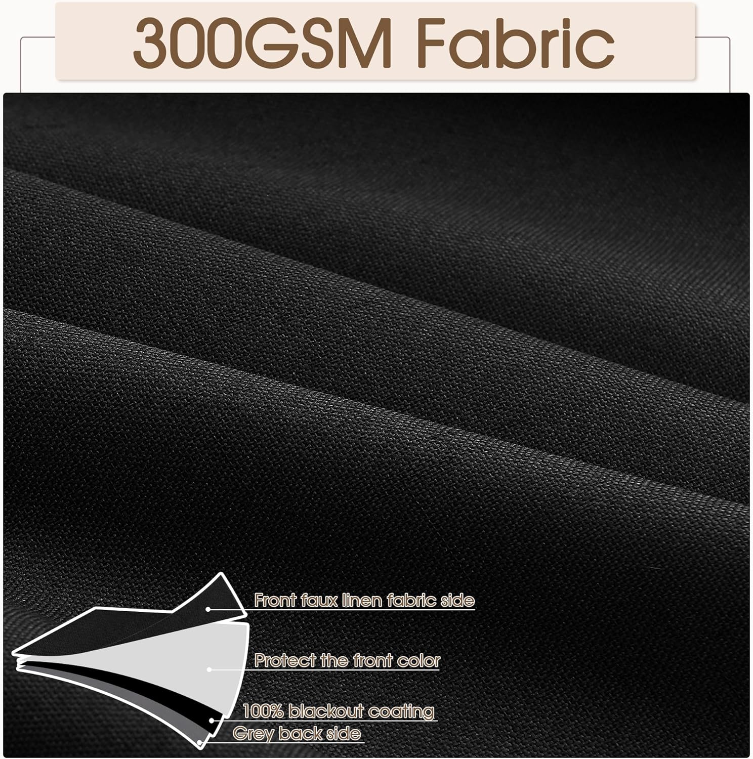 100% Blackout Curtains 96 Inches Long for Living Room Bedroom Summer Heat Thermal Insulated Faux Linen Black Out Curtains Ceiling to Floor Sliding Door 8 FT 2 Panels Set 52x96