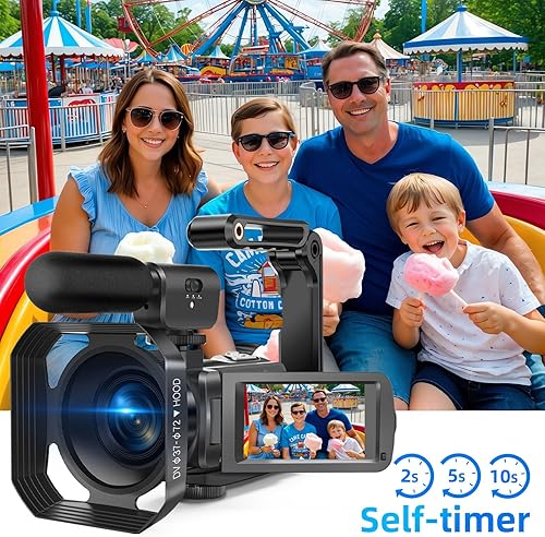 Miniatura 7 de hoveod Videocámara 4K, 56MP 18X Zoom Digital Visión Nocturna Videocámara Digital Portátil