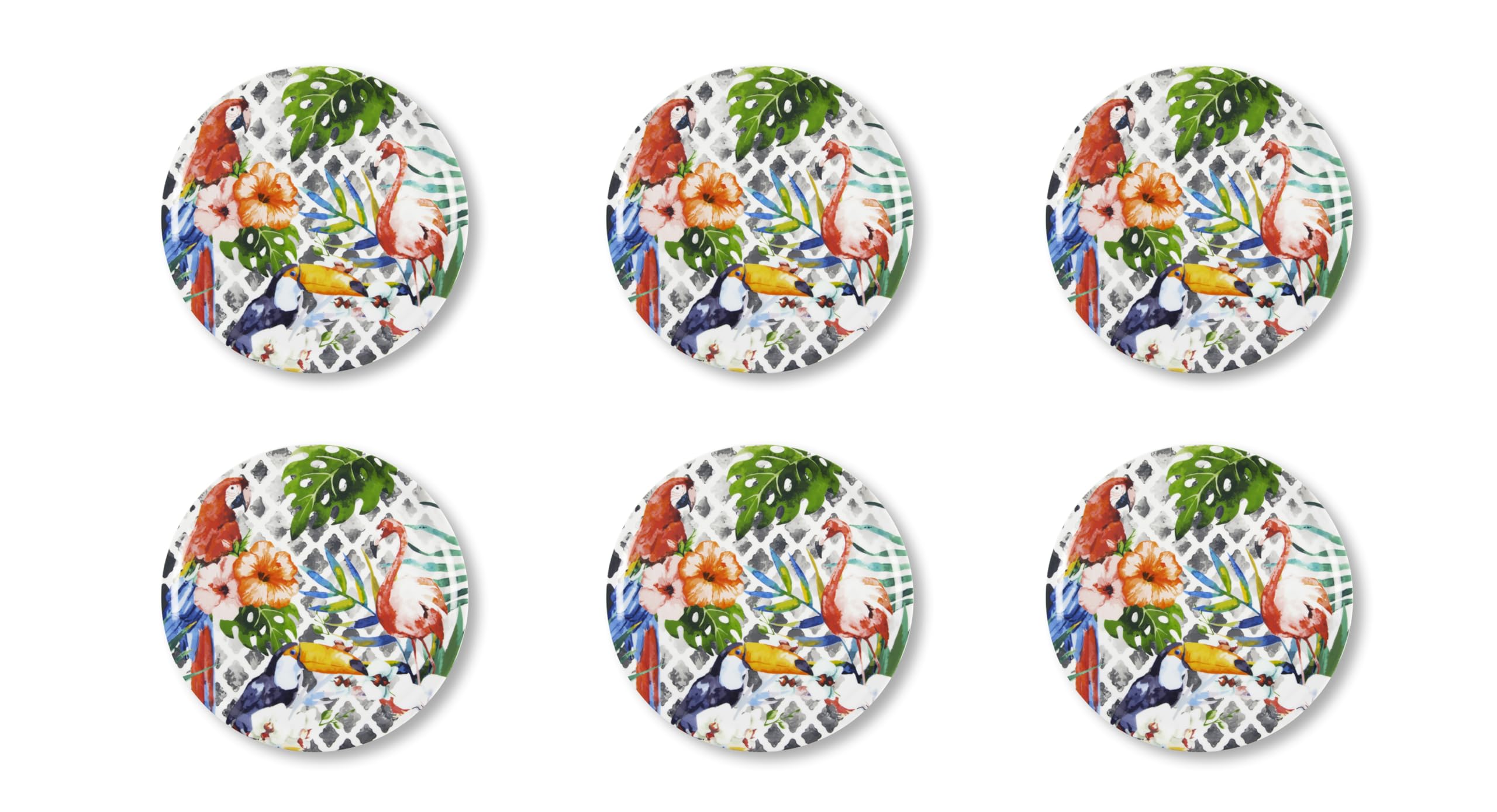 Assiettes à pizza Excelsa Tropical 31 cm lot de 6 assiettes plates en porcelaine