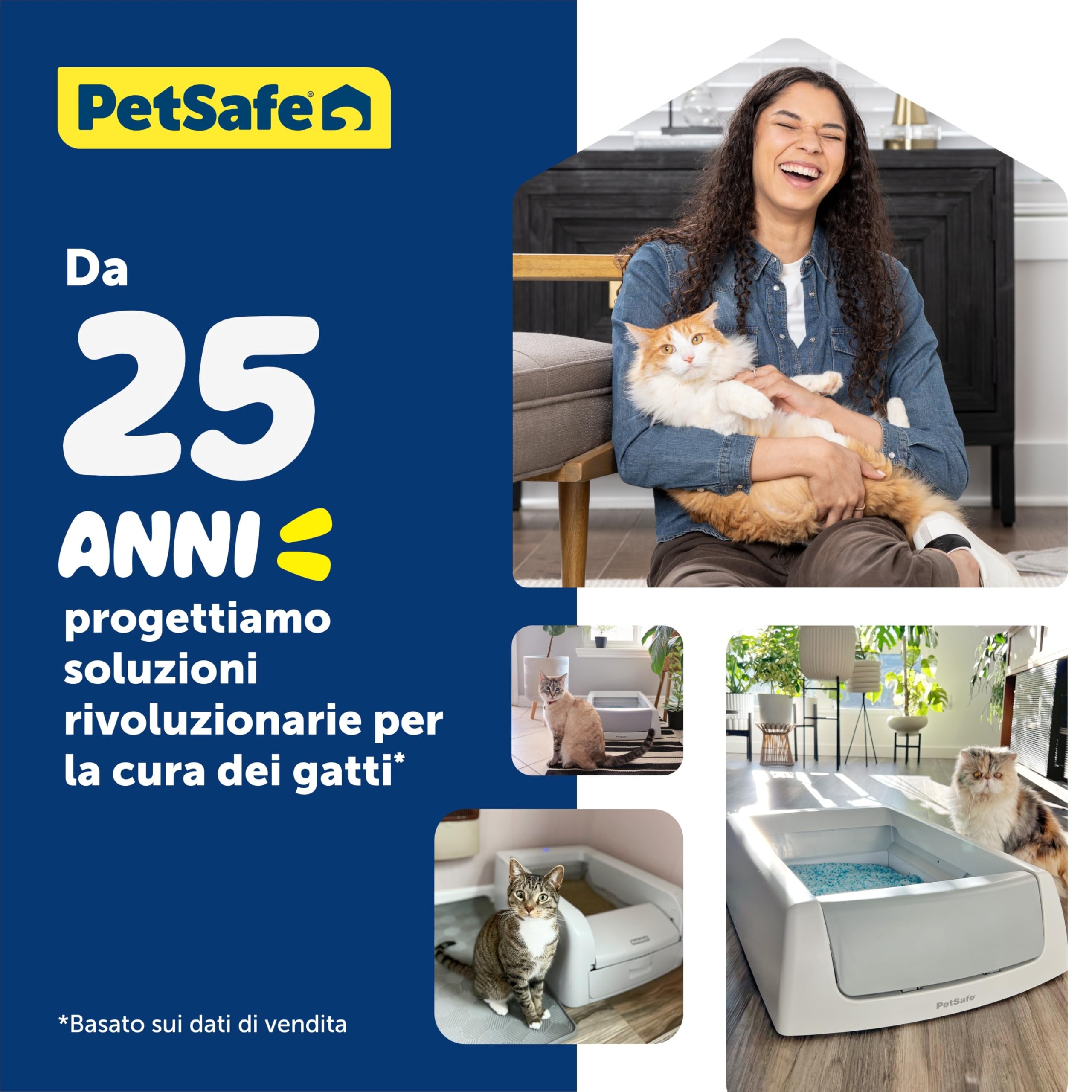 PetSafe - Lettiera Autopulente Agglomerante ScoopFree - Nessuna Paletta, Controllo Superiore degli Odori, Adatta a Più Gatti